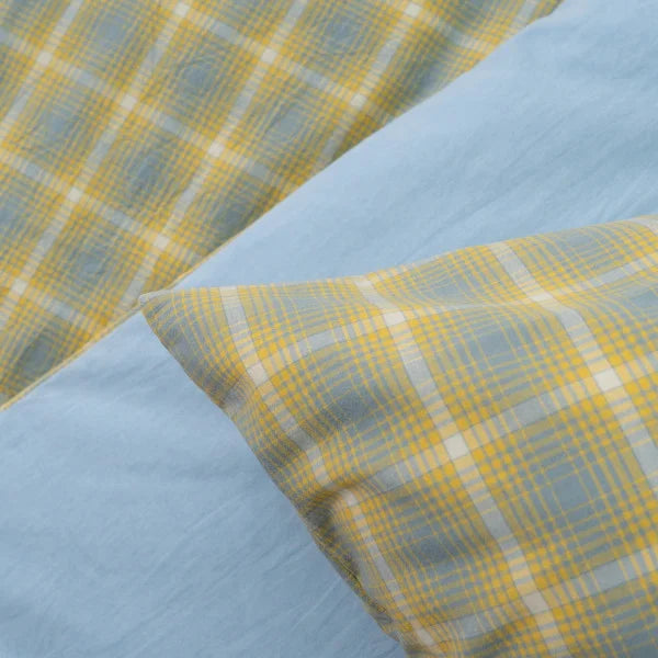 Washed Cotton Bedding Set - Butter Sky