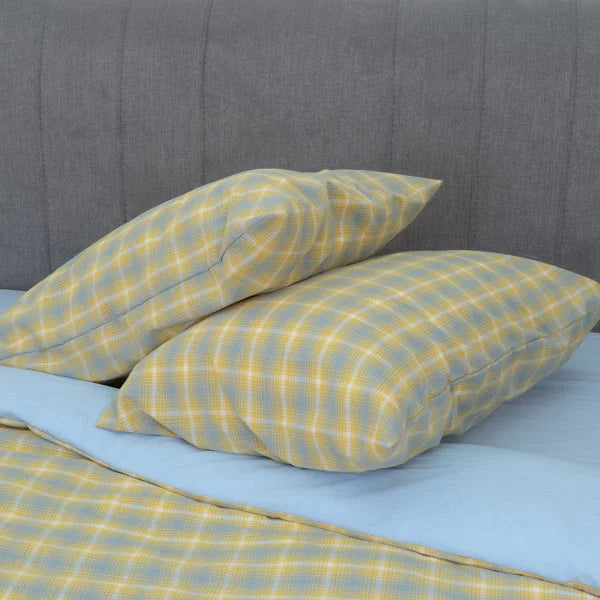 Washed Cotton Bedding Set - Butter Sky