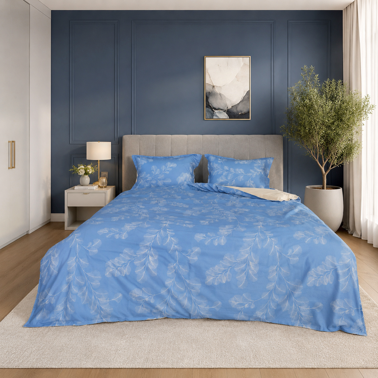 Egyptian Cotton Bedding Set Azure Breeze