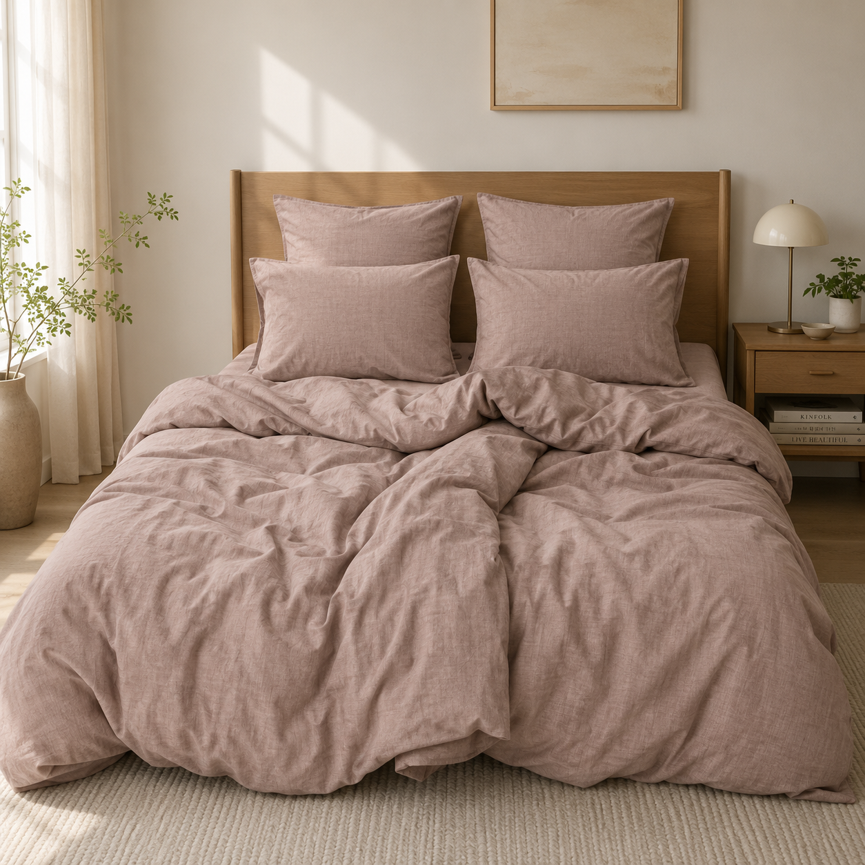 Washed Cotton Bedding Set - Taupe Mist