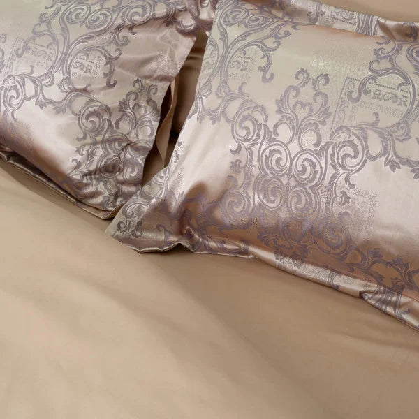 Satin Jacquard Bedding Set Champagne Baroque