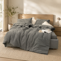 Washed Cotton Bedding Set - Iron Gate