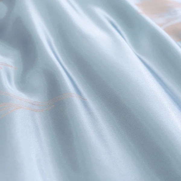 Satin Jacquard Bedding Set Pearl Sky