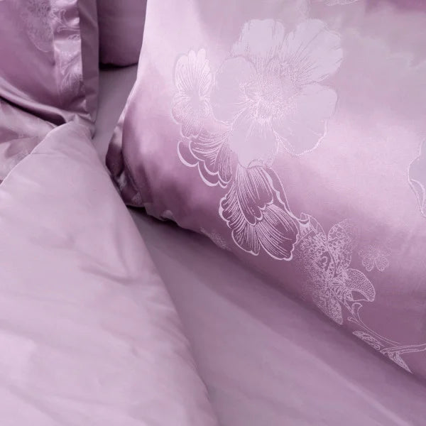 Satin Jacquard Bedding Set Lilac Bloom