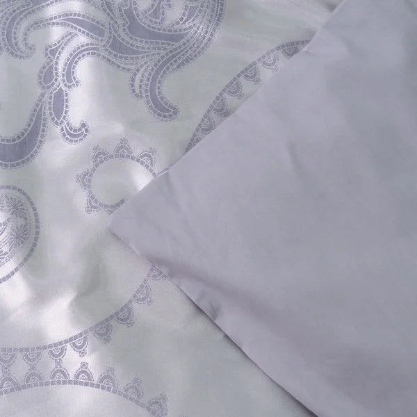 Satin Jacquard Bedding Set Silver Royale