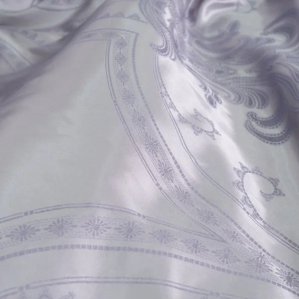Satin Jacquard Bedding Set Silver Royale