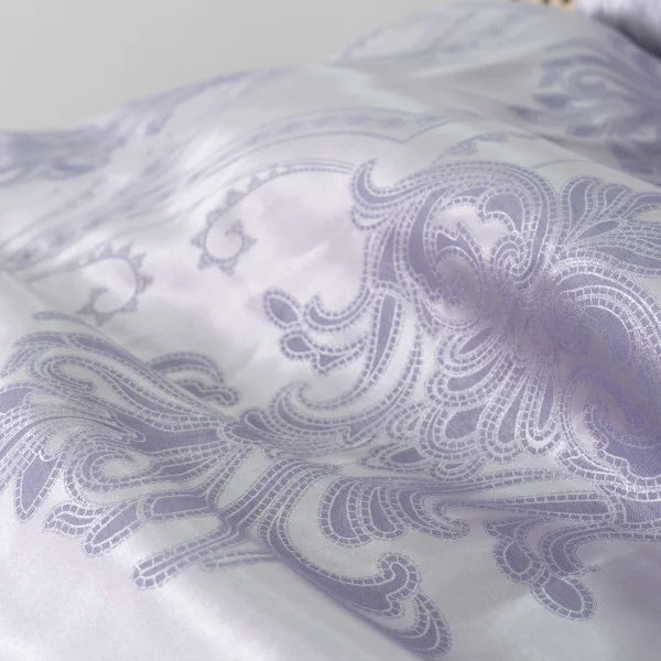 Satin Jacquard Bedding Set Silver Royale