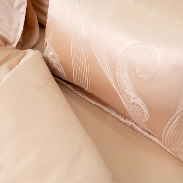 Satin Jacquard Bedding Set Golden Veil