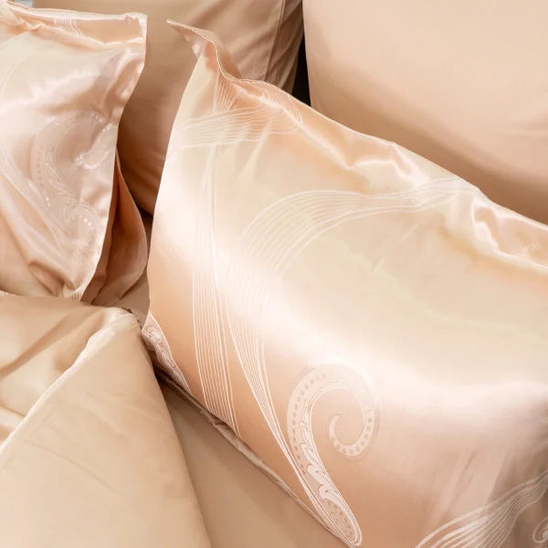 Satin Jacquard Bedding Set Golden Veil