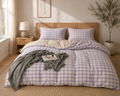 Washed Cotton Bedding Set - Provence Gingham