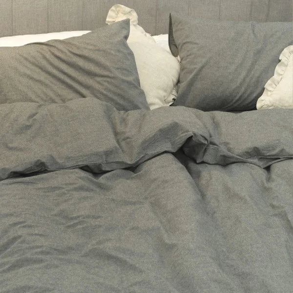 Washed Cotton Bedding Set - Iron Gate