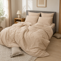 Washed Cotton Bedding Set - Sandy Beach