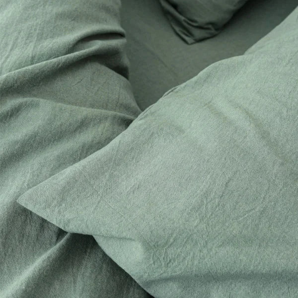 Washed Cotton Bedding Set - Sage