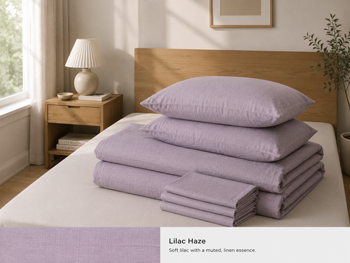 Washed Cotton Bedding Set - Lilac Haze