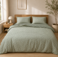 Washed Cotton Bedding Set - Forest Gingham