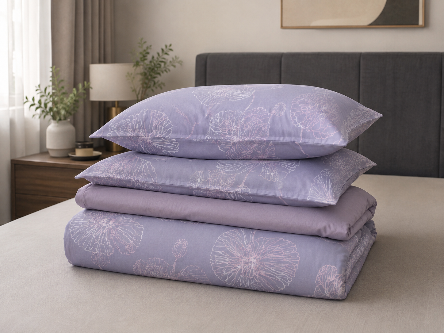 Egyptian Cotton Bedding Set Nordic Leaves